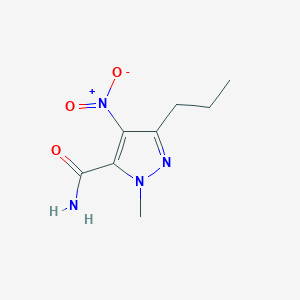 molecular formula C8H12N4O3 B131911 1-甲基-4-硝基-3-丙基-1H-吡唑-5-甲酰胺 CAS No. 139756-01-7