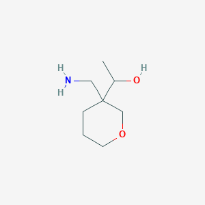 molecular formula C8H17NO2 B13191103 1-[3-(Aminomethyl)oxan-3-YL]ethan-1-OL 