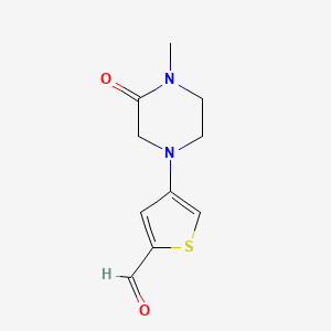 molecular formula C10H12N2O2S B13191137 4-(4-Methyl-3-oxopiperazin-1-YL)thiophene-2-carbaldehyde 