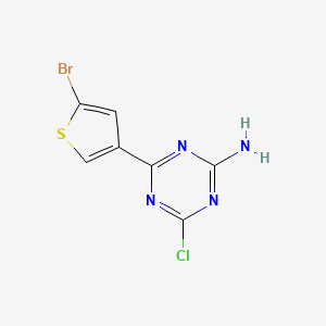 molecular formula C7H4BrClN4S B13191153 4-(5-Bromothiophen-3-yl)-6-chloro-1,3,5-triazin-2-amine 