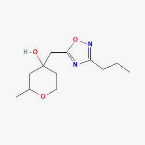 2-Methyl-4-[(3-propyl-1,2,4-oxadiazol-5-yl)methyl]oxan-4-ol