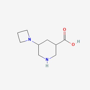 molecular formula C9H16N2O2 B13191175 5-(Azetidin-1-yl)piperidine-3-carboxylic acid 