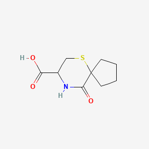 molecular formula C9H13NO3S B13191179 10-Oxo-6-thia-9-azaspiro[4.5]decane-8-carboxylic acid 