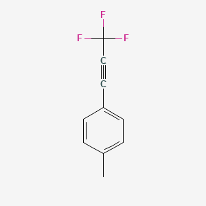 molecular formula C10H7F3 B13191221 1-Methyl-4-(3,3,3-trifluoroprop-1-yn-1-yl)benzene CAS No. 82203-82-5