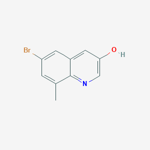 molecular formula C10H8BrNO B13191242 6-Bromo-8-methylquinolin-3-ol 