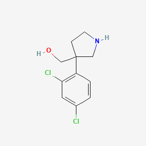 molecular formula C11H13Cl2NO B13191253 [3-(2,4-Dichlorophenyl)pyrrolidin-3-yl]methanol 