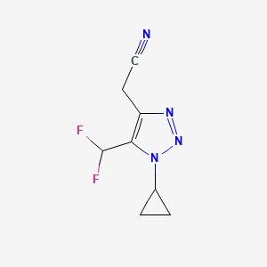 2-[1-Cyclopropyl-5-(difluoromethyl)-1H-1,2,3-triazol-4-yl]acetonitrile