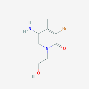 molecular formula C8H11BrN2O2 B13191273 5-Amino-3-bromo-1-(2-hydroxyethyl)-4-methyl-1,2-dihydropyridin-2-one 