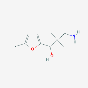 molecular formula C10H17NO2 B13191286 3-Amino-2,2-dimethyl-1-(5-methylfuran-2-yl)propan-1-ol 