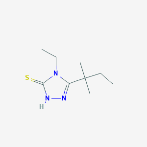 molecular formula C9H17N3S B13191309 4-ethyl-5-(2-methylbutan-2-yl)-4H-1,2,4-triazole-3-thiol 