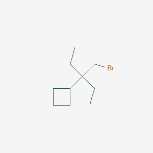 molecular formula C10H19Br B13191330 [3-(Bromomethyl)pentan-3-yl]cyclobutane 