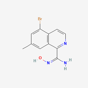 molecular formula C11H10BrN3O B13191337 (E)-5-Bromo-N'-hydroxy-7-methylisoquinoline-1-carboximidamide 