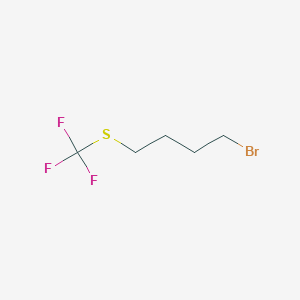 molecular formula C5H8BrF3S B13191375 1-Bromo-4-[(trifluoromethyl)sulfanyl]butane 