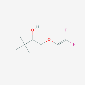 molecular formula C8H14F2O2 B13191395 1-[(2,2-Difluoroethenyl)oxy]-3,3-dimethylbutan-2-ol 