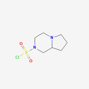 molecular formula C7H13ClN2O2S B13191408 Octahydropyrrolo[1,2-a]piperazine-2-sulfonyl chloride 