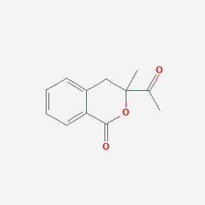 molecular formula C12H12O3 B13191435 3-Acetyl-3-methyl-3,4-dihydro-1H-2-benzopyran-1-one 