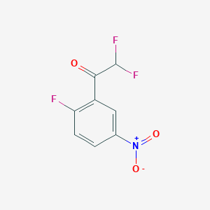 molecular formula C8H4F3NO3 B13191446 2,2-Difluoro-1-(2-fluoro-5-nitrophenyl)ethan-1-one 