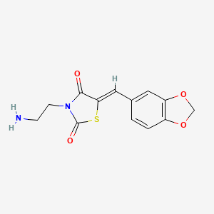 3-(2-Aminoethyl)-5-(2H-1,3-benzodioxol-5-ylmethylidene)-1,3-thiazolidine-2,4-dione