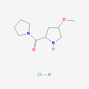 molecular formula C10H19ClN2O2 B13191511 4-Methoxy-2-(pyrrolidine-1-carbonyl)pyrrolidine hydrochloride 