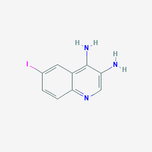 molecular formula C9H8IN3 B13191529 6-Iodoquinoline-3,4-diamine 