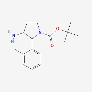 molecular formula C16H24N2O2 B13191535 Tert-butyl 3-amino-2-(2-methylphenyl)pyrrolidine-1-carboxylate 