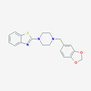 molecular formula C19H19N3O2S B131916 2-[1-(4-Piperonyl)piperazinyl]benzothiazole CAS No. 155106-73-3