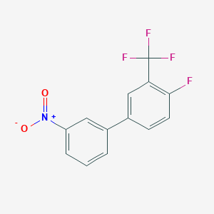 molecular formula C13H7F4NO2 B13191623 1-Fluoro-4-(3-nitrophenyl)-2-(trifluoromethyl)benzene 