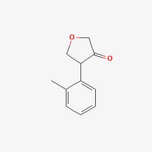 molecular formula C11H12O2 B13191635 4-(2-Methylphenyl)oxolan-3-one 