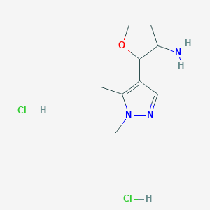 2-(1,5-dimethyl-1H-pyrazol-4-yl)oxolan-3-amine dihydrochloride