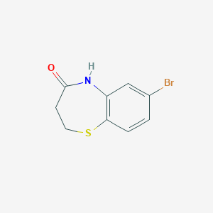 molecular formula C9H8BrNOS B13191646 7-Bromo-2,3,4,5-tetrahydro-1,5-benzothiazepin-4-one 