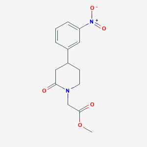 molecular formula C14H16N2O5 B13191655 Methyl 2-[4-(3-nitrophenyl)-2-oxopiperidin-1-yl]acetate 