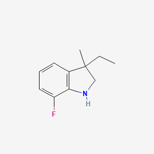 molecular formula C11H14FN B13191661 3-Ethyl-7-fluoro-3-methyl-2,3-dihydro-1H-indole 