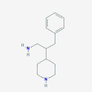 molecular formula C14H22N2 B13191673 3-Phenyl-2-(piperidin-4-yl)propan-1-amine 