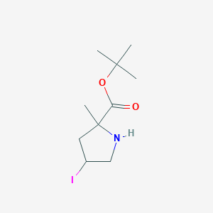 molecular formula C10H18INO2 B13191678 tert-Butyl 4-iodo-2-methylpyrrolidine-2-carboxylate 