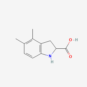 molecular formula C11H13NO2 B13191679 4,5-Dimethyl-2,3-dihydro-1H-indole-2-carboxylic acid 