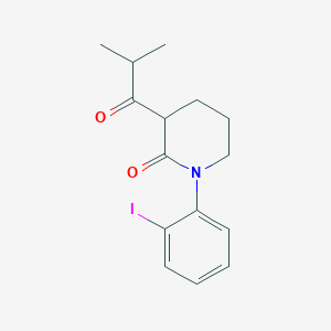 molecular formula C15H18INO2 B13191681 1-(2-Iodophenyl)-3-(2-methylpropanoyl)piperidin-2-one 