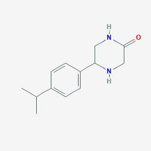 molecular formula C13H18N2O B13191700 5-[4-(Propan-2-yl)phenyl]piperazin-2-one 