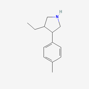 molecular formula C13H19N B13191702 3-Ethyl-4-(4-methylphenyl)pyrrolidine 