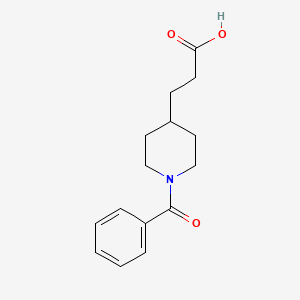 molecular formula C15H19NO3 B1319173 3-(1-苯甲酰哌啶-4-基)丙酸 CAS No. 75999-93-8