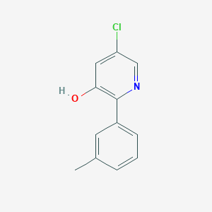 molecular formula C12H10ClNO B13191757 5-Chloro-2-(3-methylphenyl)pyridin-3-ol 