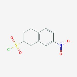 molecular formula C10H10ClNO4S B13191768 7-Nitro-1,2,3,4-tetrahydronaphthalene-2-sulfonyl chloride 