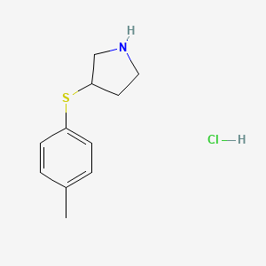 molecular formula C11H16ClNS B13191784 3-[(4-Methylphenyl)sulfanyl]pyrrolidine hydrochloride 