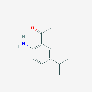 molecular formula C12H17NO B13191798 1-[2-Amino-5-(propan-2-yl)phenyl]propan-1-one 