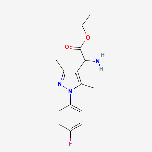 Ethyl 2-amino-2-[1-(4-fluorophenyl)-3,5-dimethyl-1H-pyrazol-4-yl]acetate