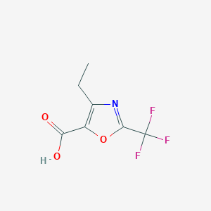 molecular formula C7H6F3NO3 B13191883 4-Ethyl-2-(trifluoromethyl)-1,3-oxazole-5-carboxylic acid 