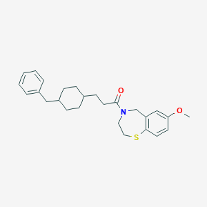 molecular formula C26H33NO2S B131919 3-(4-benzylcyclohexyl)-1-(7-methoxy-3,5-dihydro-2H-1,4-benzothiazepin-4-yl)propan-1-one CAS No. 1026399-42-7