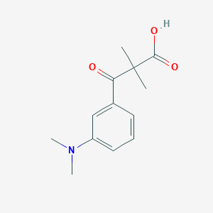 molecular formula C13H17NO3 B13191908 3-[3-(Dimethylamino)phenyl]-2,2-dimethyl-3-oxopropanoic acid 