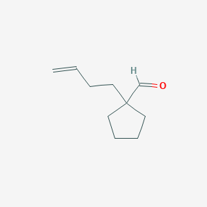 molecular formula C10H16O B13191912 1-(But-3-en-1-yl)cyclopentane-1-carbaldehyde 