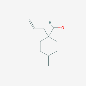 molecular formula C11H18O B13191940 4-Methyl-1-(prop-2-en-1-yl)cyclohexane-1-carbaldehyde 