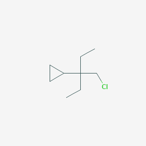 molecular formula C9H17Cl B13191965 [3-(Chloromethyl)pentan-3-yl]cyclopropane 